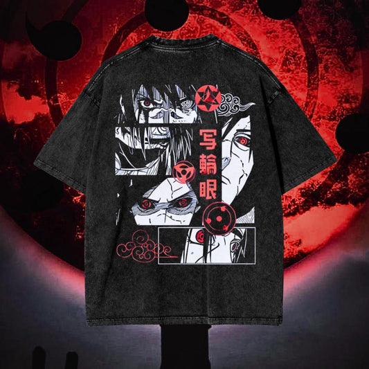 Uchiha Clan Sharingan Vintage Oversized Graphic Lifting T-Shirt