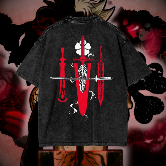 Black Clover Asta's Sword Vintage Oversized Graphic Lifting Shirt