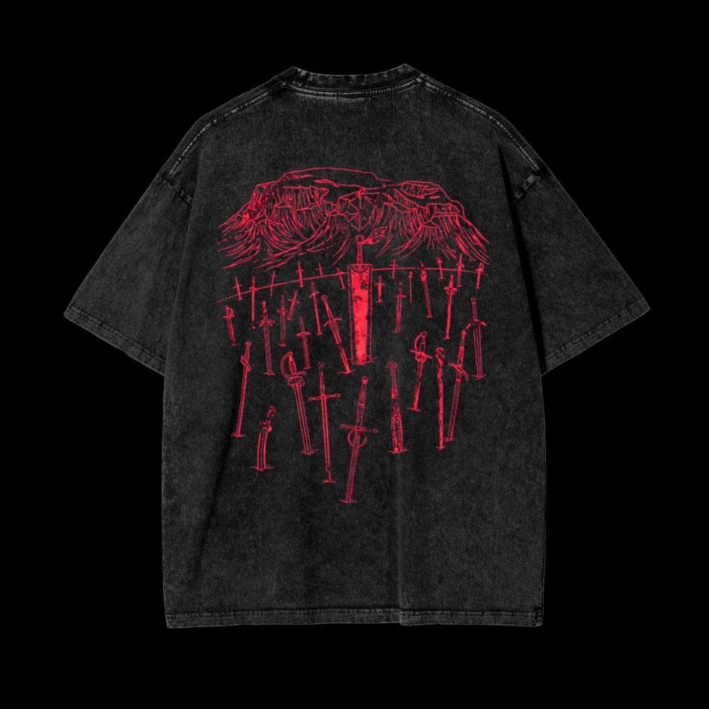 Berserk Thousand Sword Hill Vintage Oversized Graphic Lifting T-Shirt