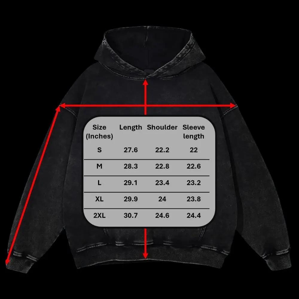 Sukuna Vintage Acid-Washed Graphic Hoodie