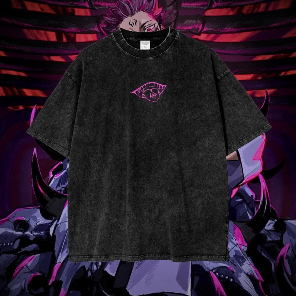 Pink Sukuna Vintage Oversized Graphic Lifting T-Shirt