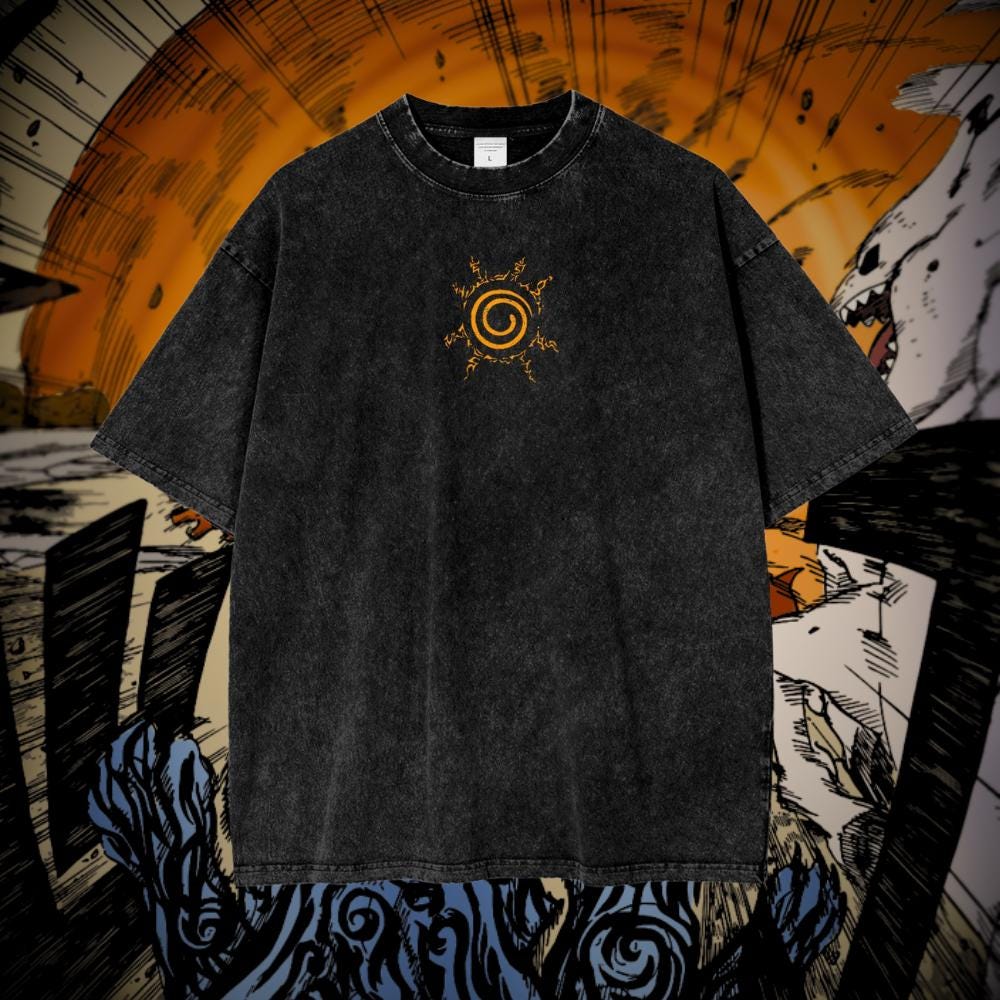 Naruto Kurama Nine-Tailed Fox Vintage Oversized Graphic Lifting T-Shirt