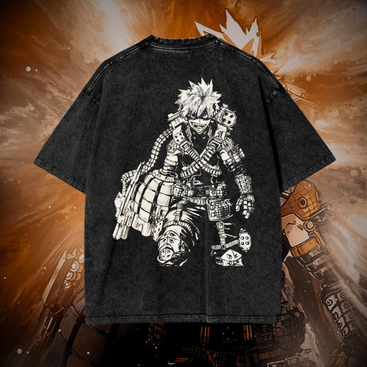 Bakugo Katsuki Vintage Oversized Graphic Lifting T-Shirt