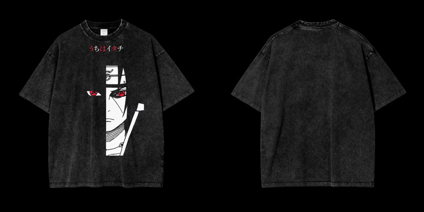 Uchiha Itachi Vintage Oversized Graphic Lifting T-Shirt