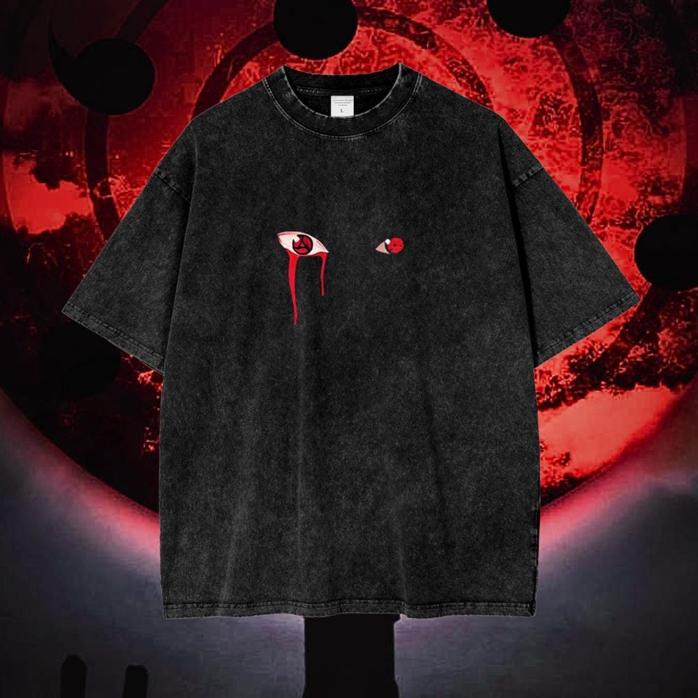 Uchiha Clan Sharingan Vintage Oversized Graphic Lifting T-Shirt