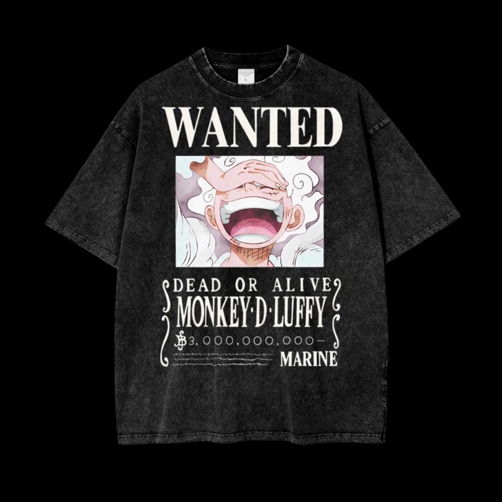 Luffy Gear 5 Wanted Poster Vintage Oversized Lifting T-Shirt