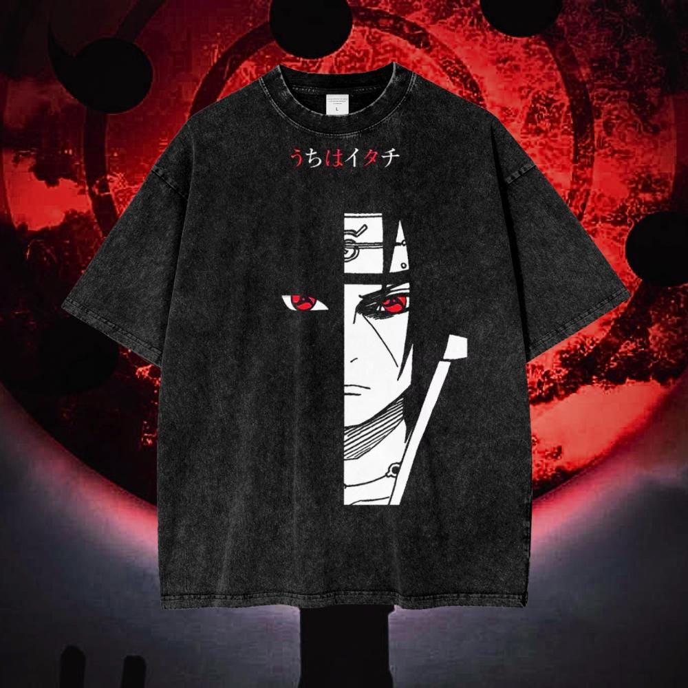 Uchiha Itachi Vintage Oversized Graphic Lifting T-Shirt