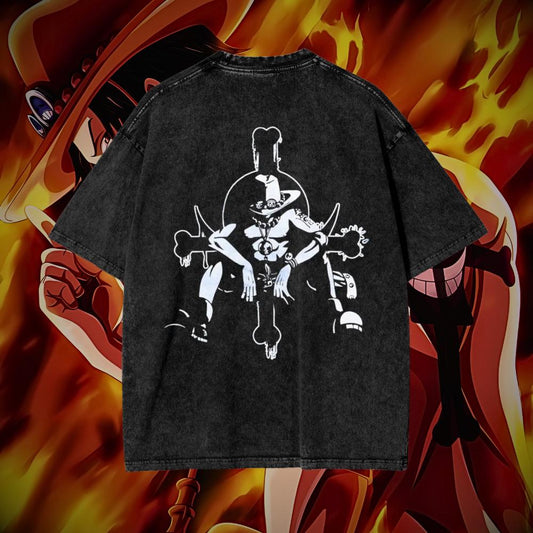 Whitebeard Ace Vintage Oversized Graphic Lifting T-Shirt